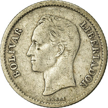 Coin, Venezuela, 25 Centimos, 1945, VF(30-35), Silver, KM:20