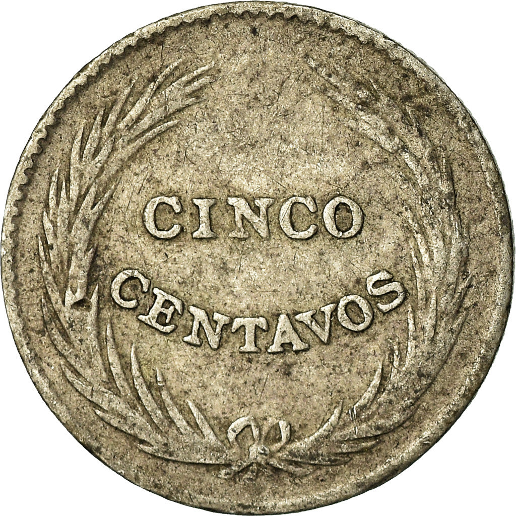 Moeda, El Salvador, 5 Centavos, 1911, VF(30-35), Prata, KM:121