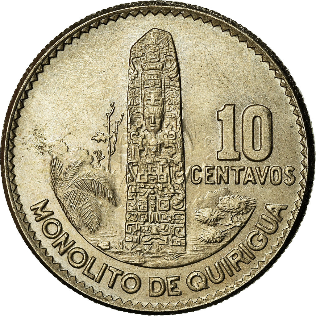 Coin, Guatemala, 10 Centavos, 1966, AU(55-58), Copper-nickel, KM:267