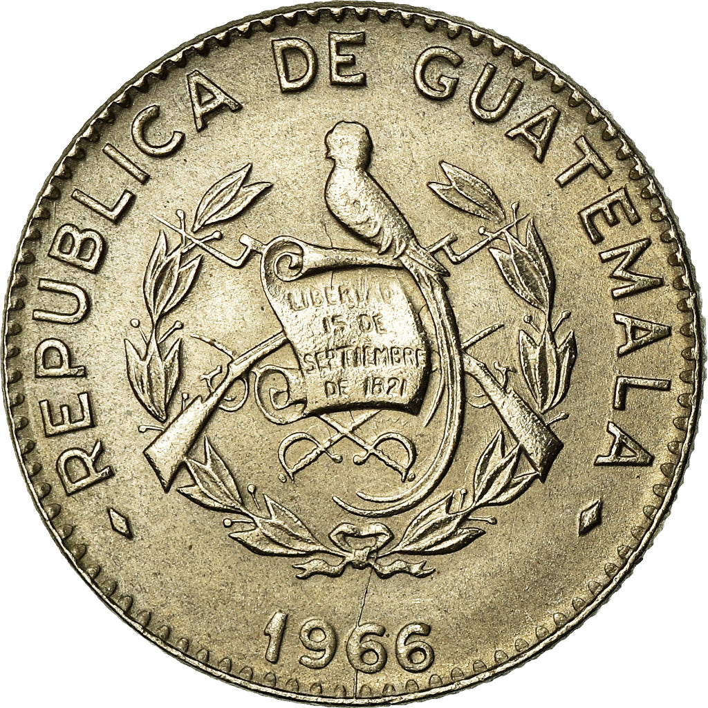 Coin, Guatemala, 5 Centavos, 1966, AU(50-53), Copper-nickel, KM:266.2