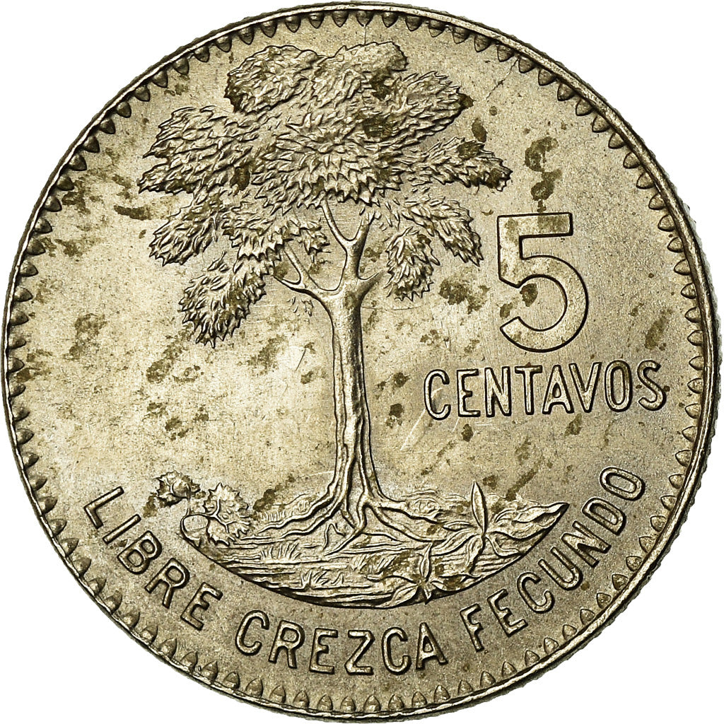 Coin, Guatemala, 5 Centavos, 1966, AU(50-53), Copper-nickel, KM:266.2