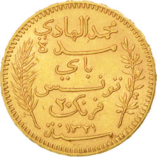 Moneta, Tunisia, Muhammad al-Hadi Bey, 20 Francs, 1903, Paris, SPL-, Oro