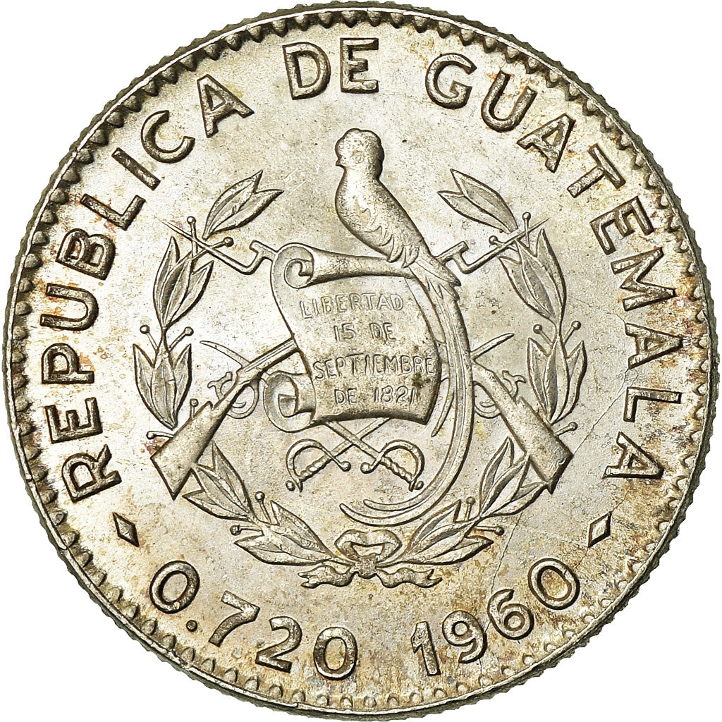 Moneda, Guatemala, 5 Centavos, 1960, EBC, Plata, KM:261