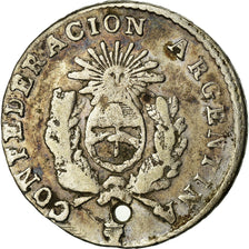 Coin, Argentina, LA RIOJA, 1/2 Réal, 1854, VF(20-25), Silver, KM:25