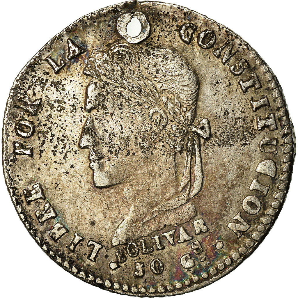 Coin, Bolivia, Sol, 1861, Potosi, VF(30-35), Silver, KM:134.2