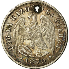 Coin, Chile, Decimo, 1870, VF(30-35), Silver, KM:136.2