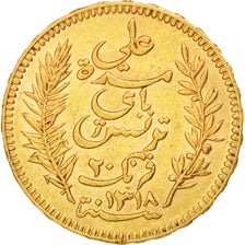 Münze, Tunesien, Ali Bey, 20 Francs, 1900, Paris, SS+, Gold, KM:227