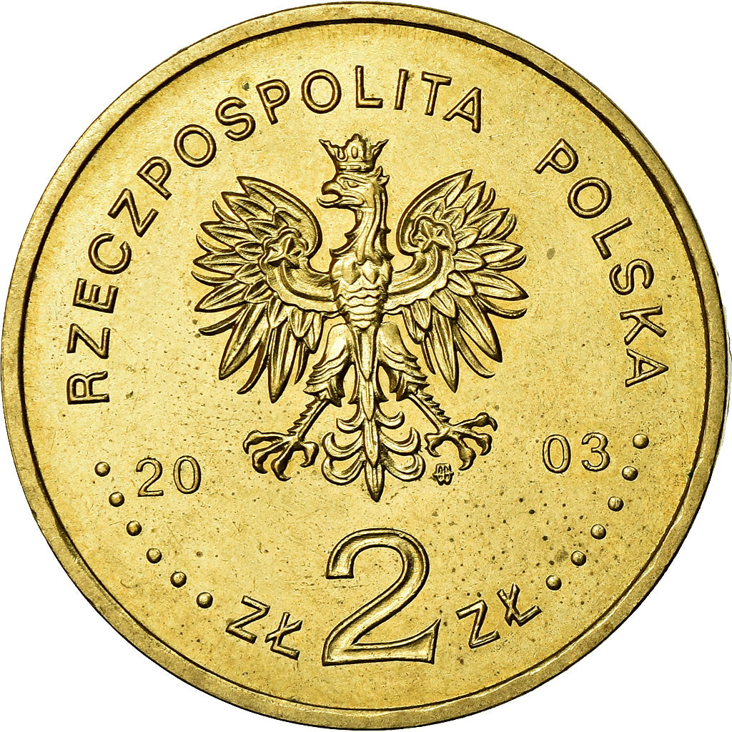 Coin, Poland, 2 Zlote, 2003, Warsaw, MS(60-62), Brass, KM:455
