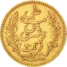 Münze, Tunesien, Ali Bey, 20 Francs, 1892, Paris, SS, Gold, KM:227