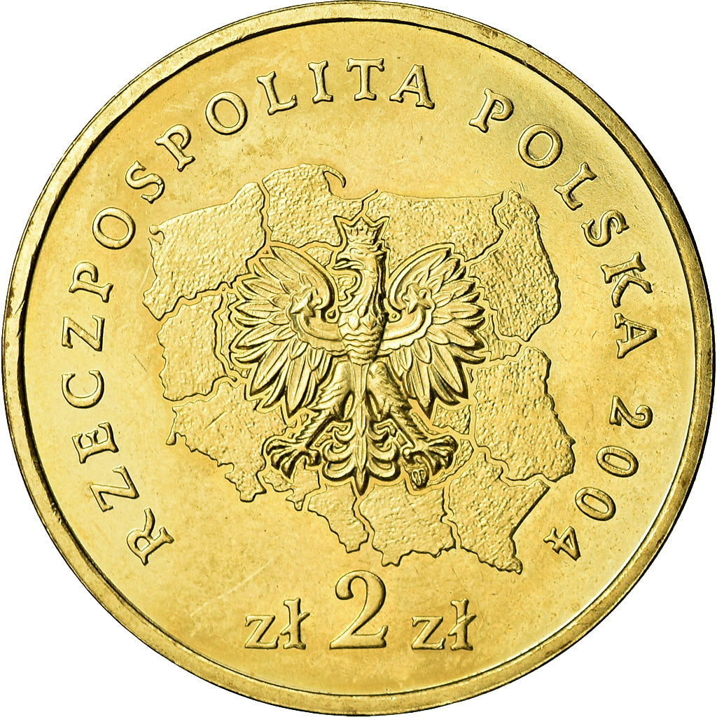 Moneta, Polonia, 2 Zlote, 2004, Warsaw, SPL, Ottone, KM:485