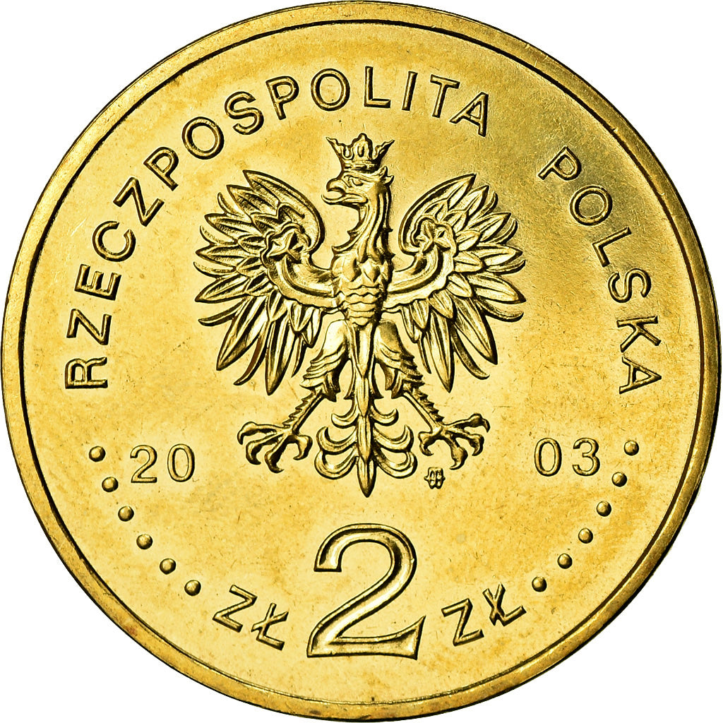 Coin, Poland, 2 Zlote, 2003, Warsaw, MS(60-62), Brass, KM:451