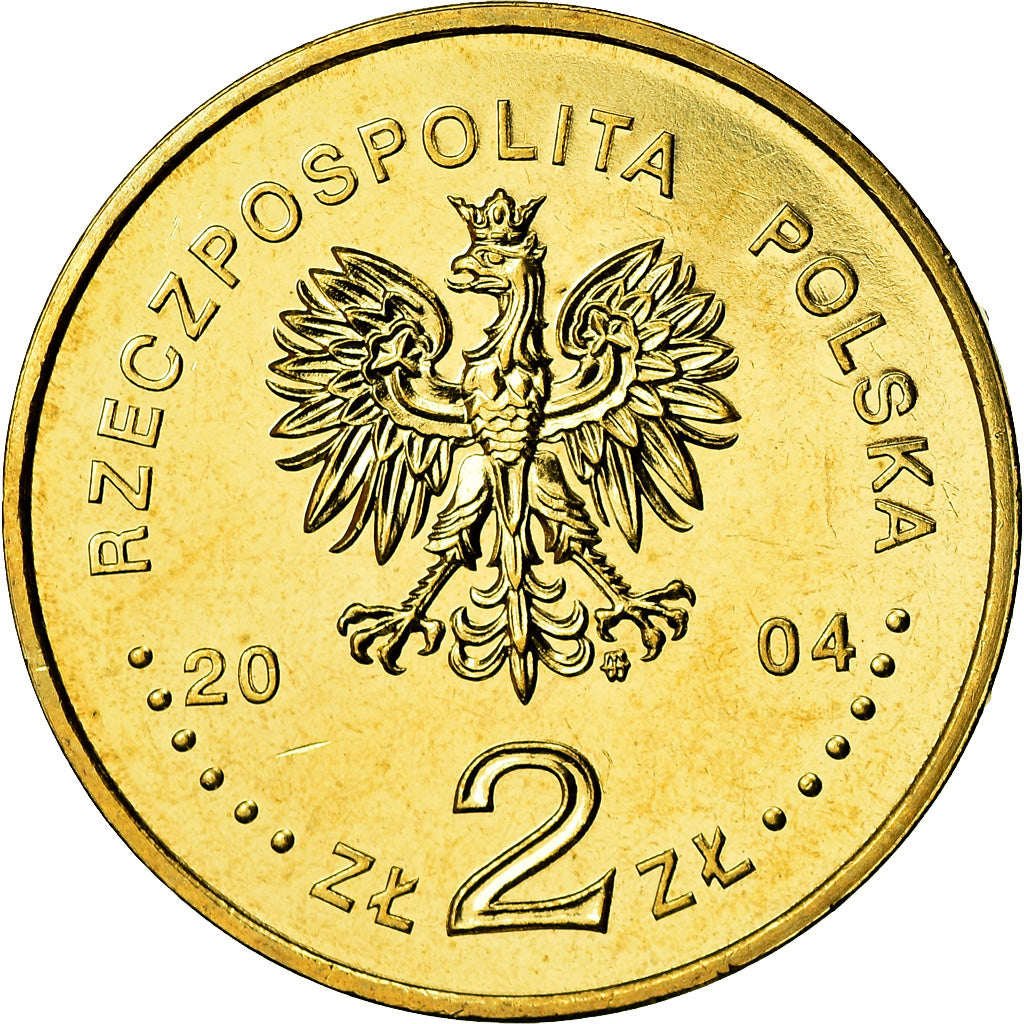 Coin, Poland, 2 Zlote, 2004, Warsaw, MS(60-62), Brass, KM:507