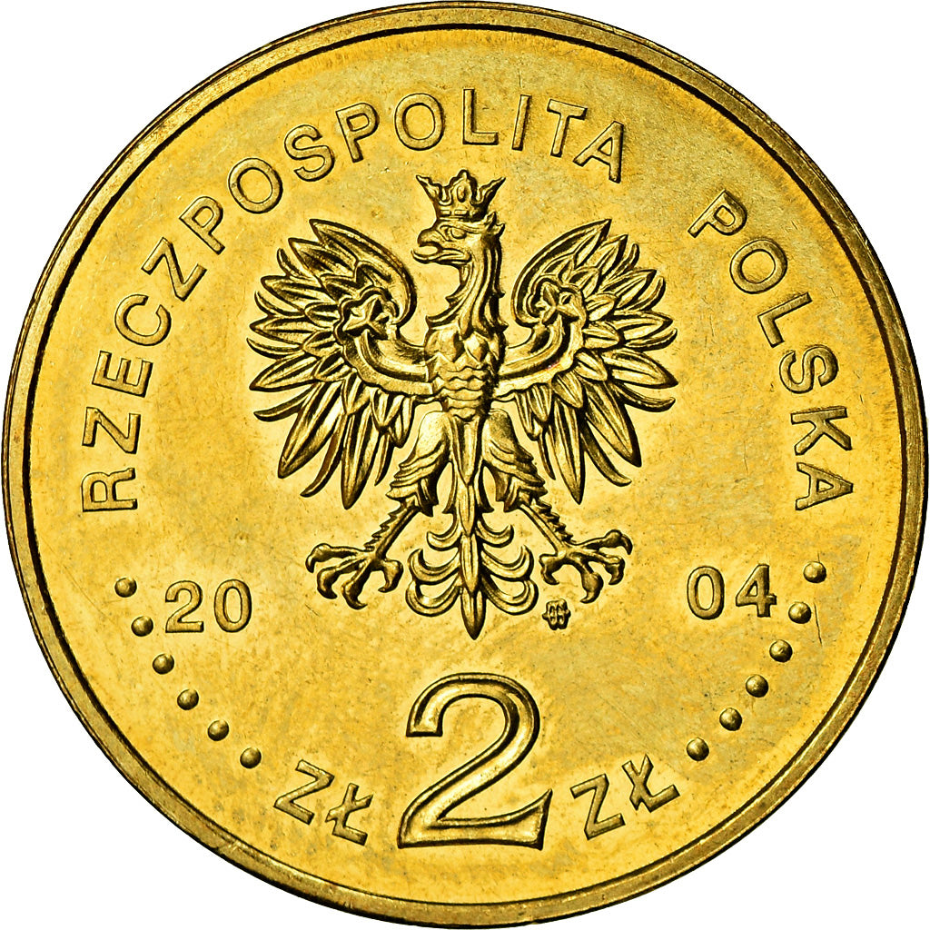 Coin, Poland, 2 Zlote, 2004, Warsaw, MS(60-62), Brass, KM:503