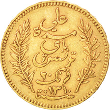 Moneta, Tunisia, Ali Bey, 20 Francs, 1893, Paris, BB, Oro, KM:227, Lecompte:446
