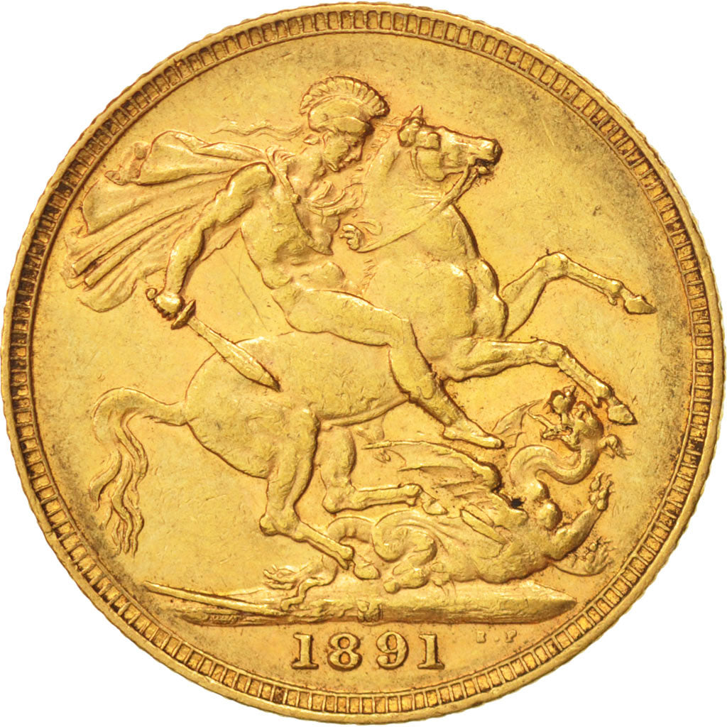 Australia, Victoria, Sovereign, 1891, Melbourne, Gold, KM:10