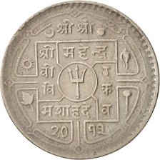 Nepal, SHAH DYNASTY, Mahendra Bir Bikram, 50 Paisa, 1956, Rame-nichel, KM:777