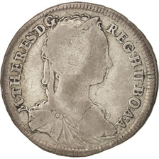 Munten, Hongarije, Maria Theresia, 15 Krajczar, 1744, Kremnitz, FR, Zilver