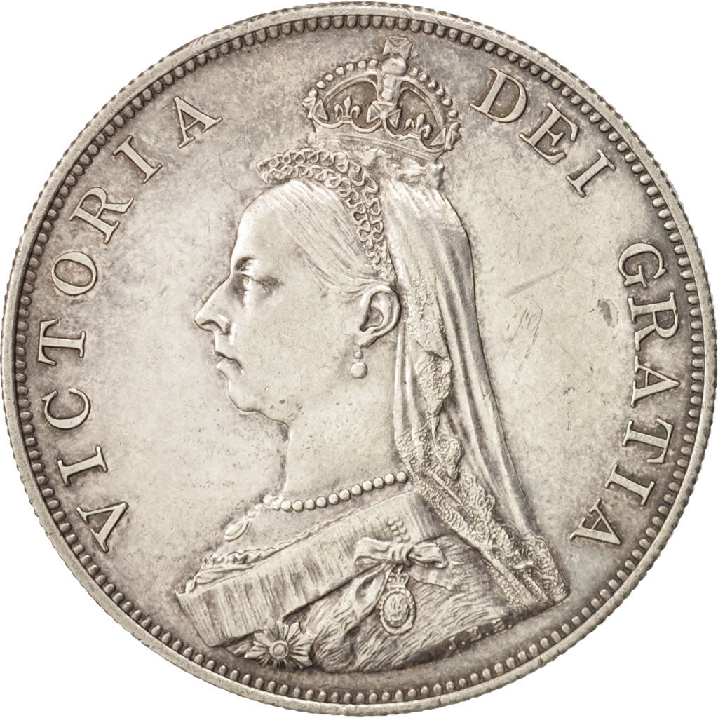 Coin, Great Britain, Victoria, Double Florin, 1887, AU(55-58), Silver, KM:763