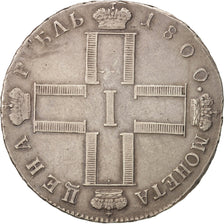 Moneda, Rusia, Paul I, Rouble, 1800, St. Petersburg, MBC, Plata, KM:101a