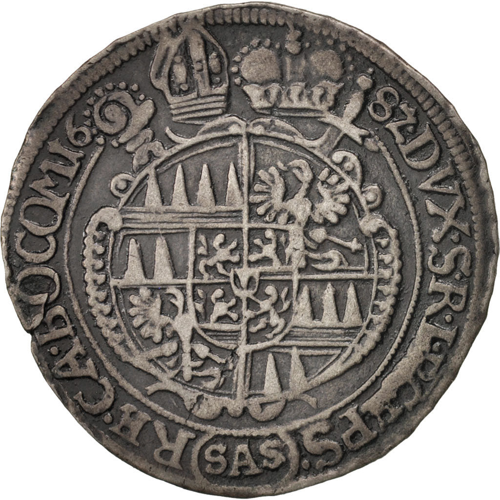 Coin, AUSTRIAN STATES, OLMUTZ, Karl II, 6 Kreuzer, 1682, VF(30-35), Silver