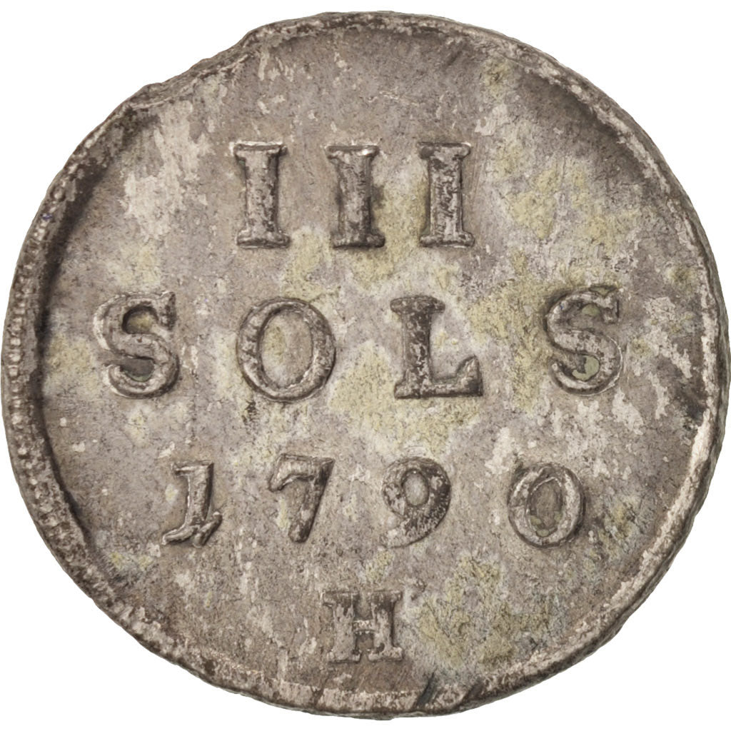 Coin, Luxembourg, Leopold II, 3 Sols, 1790, EF(40-45), Billon, KM:16