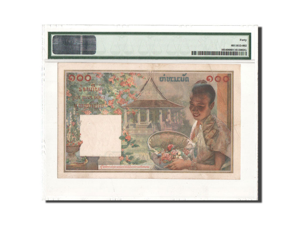FRENCH INDO-CHINA, 100 Piastres, 1954, PMG EF40, KM:103