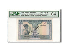 Lao, 10 Kip, 1962, SPECIMEN N°063, PMG Ch UNC 64, KM:10s1