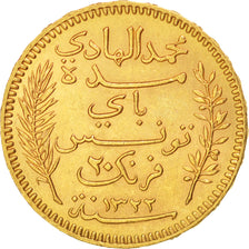 Münze, Tunesien, Muhammad al-Hadi Bey, 20 Francs, 1904, Paris, VZ, Gold, KM:234