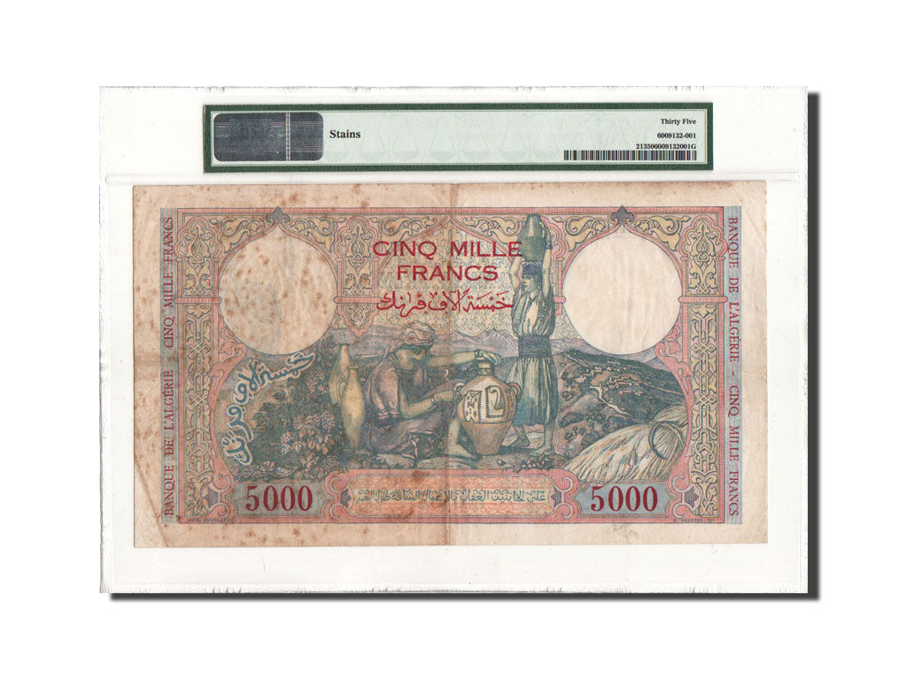 Banknote, Tunisia, 5000 Francs, 1942, 3.8.1942, KM:21, graded, PMG, 6009132-001