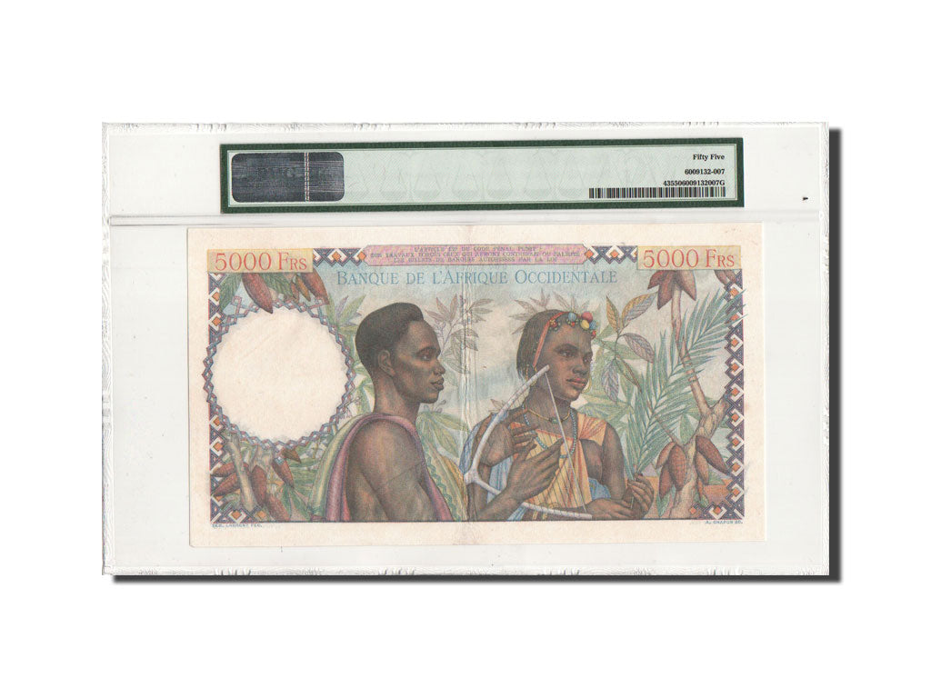 Banknote, French West Africa, 5000 Francs, 1950, 22.12.1950, KM:43, graded, PMG