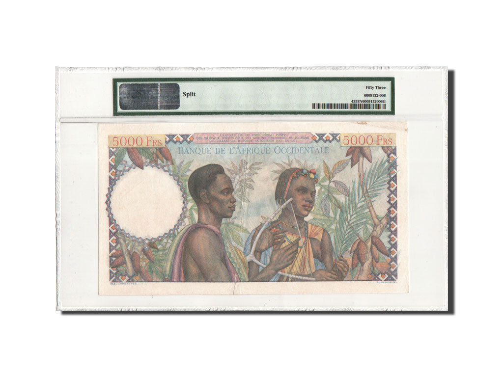 Banknote, French West Africa, 5000 Francs, 1950, 22.12.1950, KM:43, graded, PMG