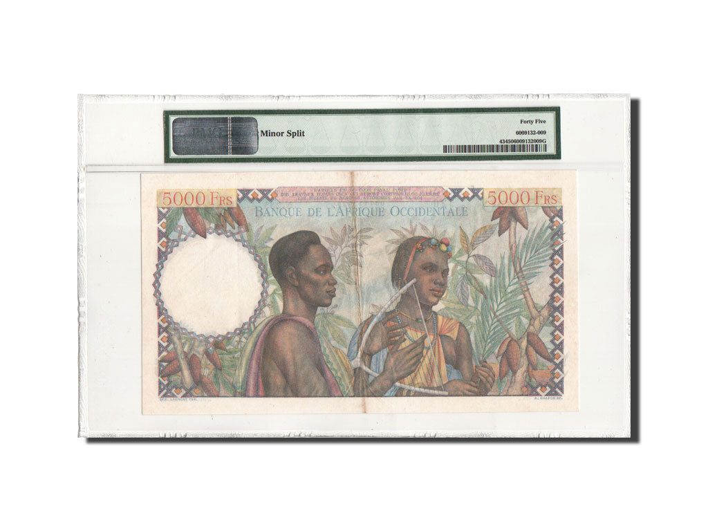 Banknote, French West Africa, 5000 Francs, 1950, 22.12.1950, KM:43, graded, PMG