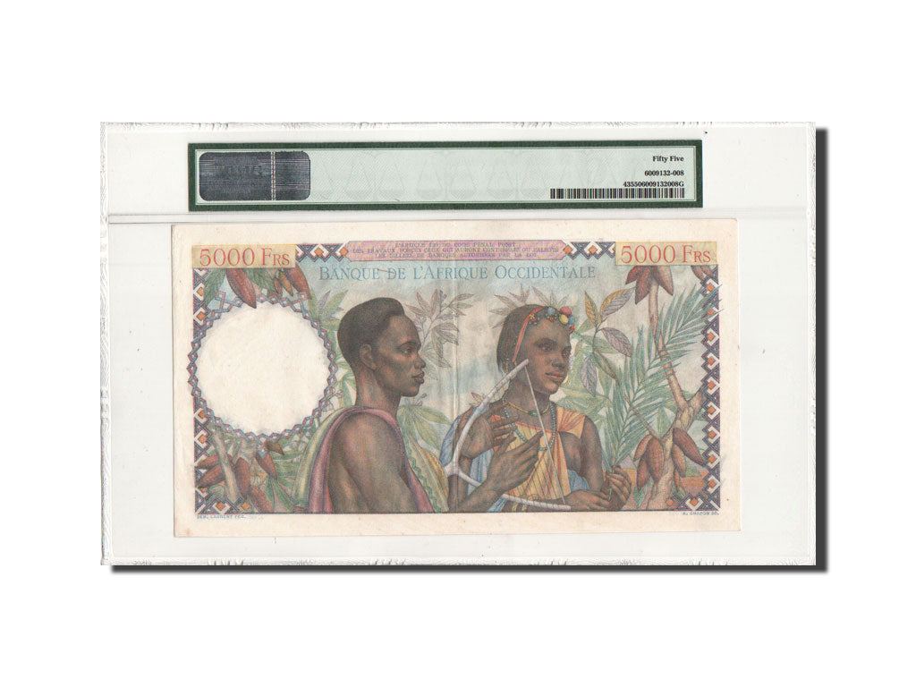 Banknote, French West Africa, 5000 Francs, 1950, 22.12.1950, KM:43, graded, PMG