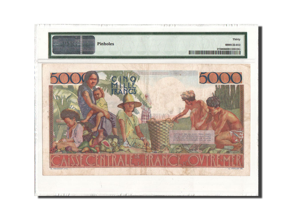 Banknote, French Equatorial Africa, 5000 Francs, Undated (1952), KM:27, graded