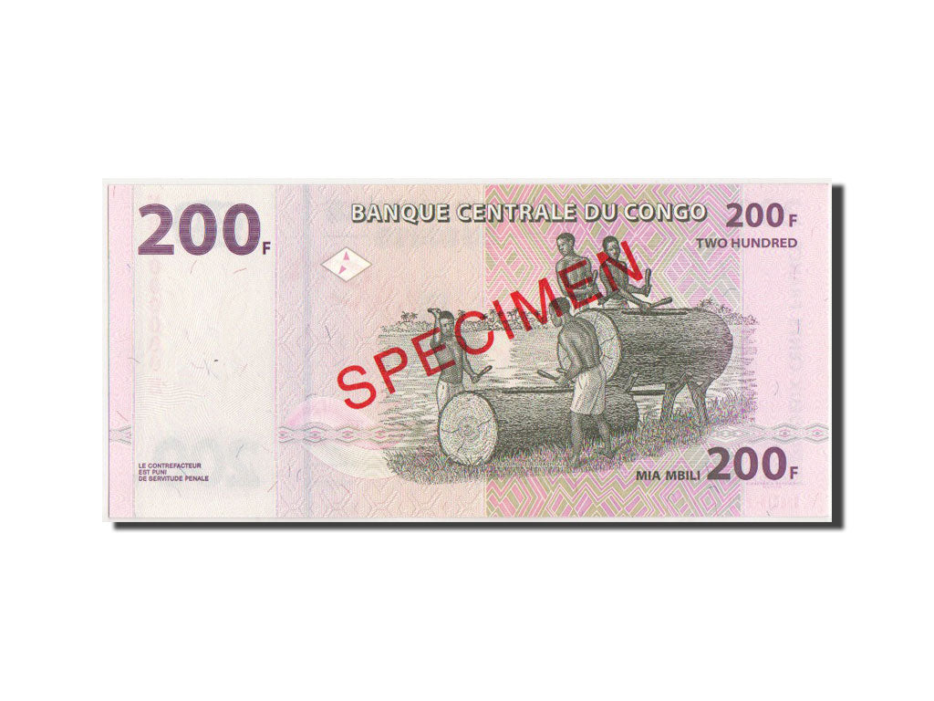 Banconote, Repubblica Democratica del Congo, 200 Francs, 2007, KM:99s