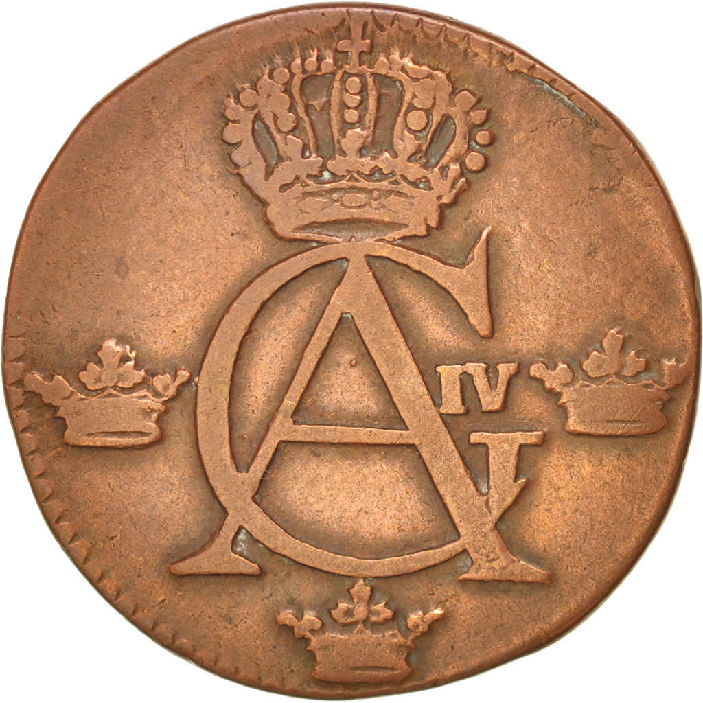 Monnaie, Suède, Gustaf IV Adolf, 1/4 Skilling, 1808, TB+, Cuivre, KM:564