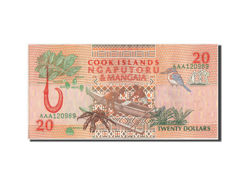 Geldschein, Cookinseln, 20 Dollars, 1992, Undated, KM:9a, UNZ-