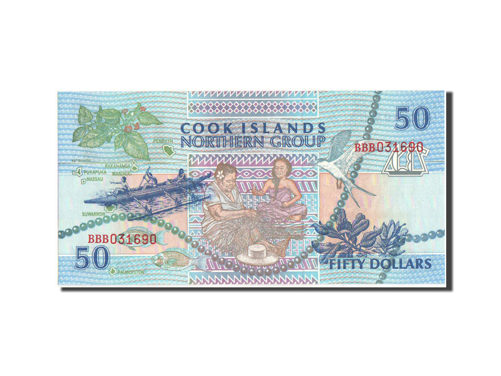 Cook Islands, 50 Dollars, 1992, KM:10a, UNC