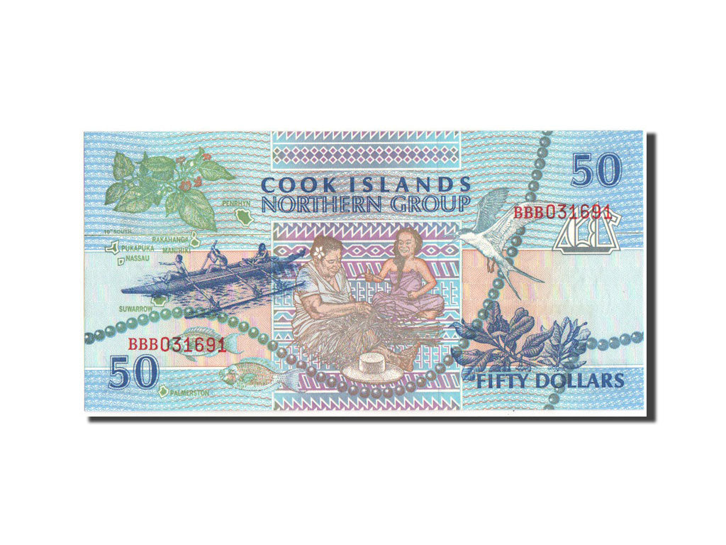Banknote, Cook Islands, 50 Dollars, 1992, Undated, KM:10a, UNC(65-70)