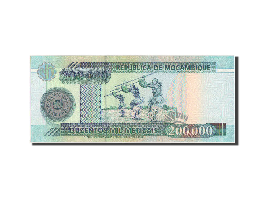 Banknot, Mozambik, 200,000 Meticais, 2004, 16.6.2003, KM:141, UNC(65-70)
