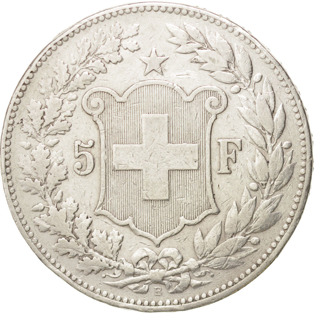 Moneta, Svizzera, 5 Francs, 1890, Bern, MB+, Argento, KM:34
