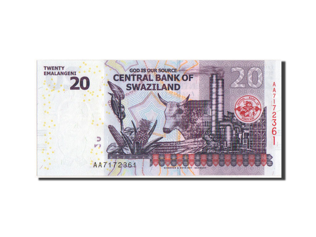 Banknote, Swaziland, 20 Emalangeni, 2014, 7.1.2014, KM:37, UNC(65-70)