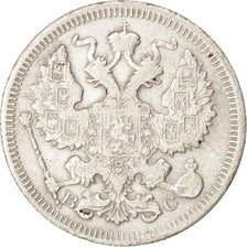 Russia, Nicholas II, 20 Kopeks, 1917, Petrograd, BB+, Argento, KM:22a.2