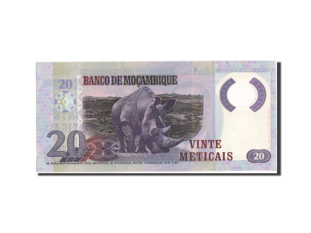 Banknot, Mozambik, 20 Meticas, 2011, 16.6.2011, KM:149, UNC(65-70)