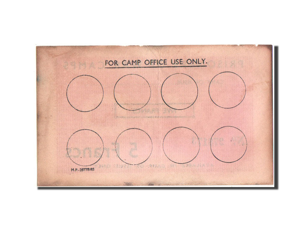 Billete, 5 Francs, 1940-1944, Gran Bretaña, MBC+