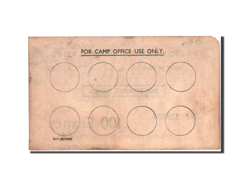 Great Britain, Prisoners of War Camps in France, 100 Francs, 1940-1944