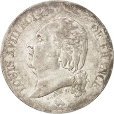 Moneda, Francia, Louis XVIII, Louis XVIII, 5 Francs, 1816, Paris, BC+, Plata