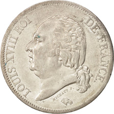 Moneta, Francia, Louis XVIII, Louis XVIII, 5 Francs, 1820, Paris, BB+, Argento