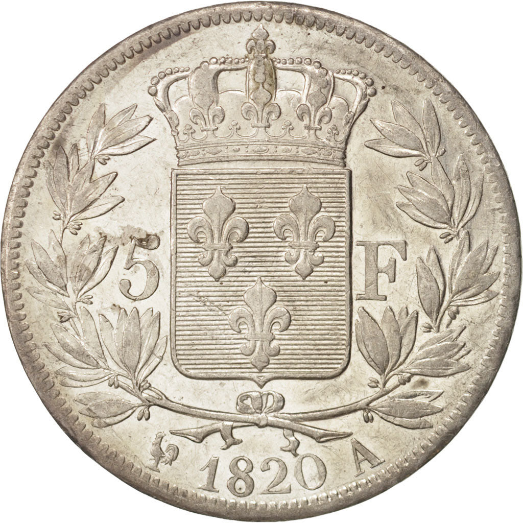 Monnaie, France, Louis XVIII, Louis XVIII, 5 Francs, 1820, Paris, TTB+, Argent