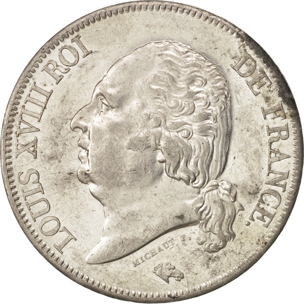 Munten, Frankrijk, Louis XVIII, Louis XVIII, 5 Francs, 1822, Paris, PR, Zilver